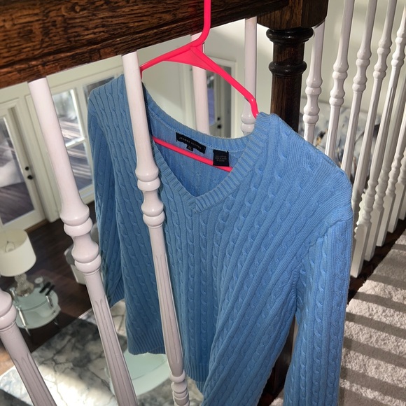 Jeanne Pierre cable kit women’s sweater, size XL, gorgeous sky blue - Picture 4 of 5